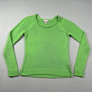 Lilly Pulitzer Bright Lime Green Scoop Neck Sweater